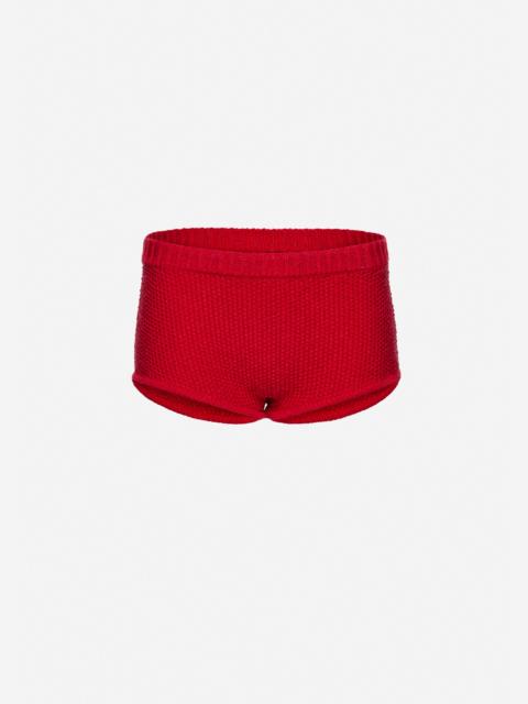 Cotton and linen knit shorts in red