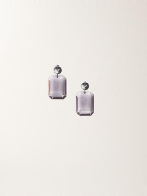 Rectangular earrings in plexiglass and filo diamante