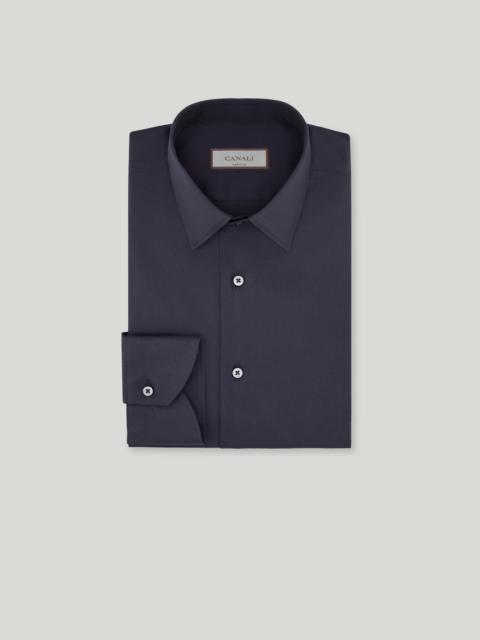 REGULAR FIT SHIRT IN NAVY BLUE STRETCH COTTON