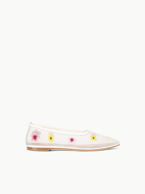 STAUD ALBA BALLET FLAT BLOSSOM FLORAL MESH