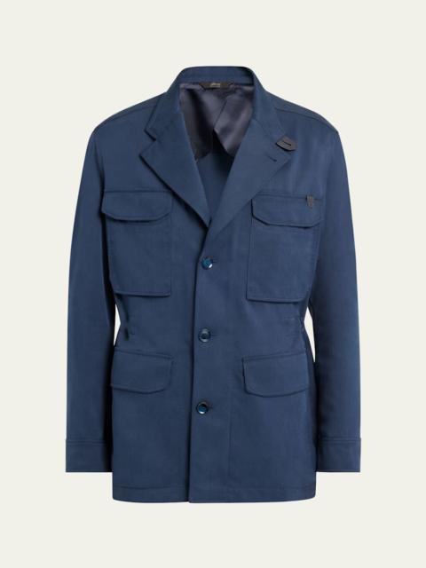 Men's Washed Silk Safari Jacket