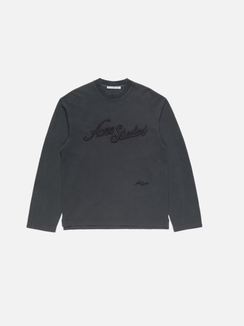 Embroidered logo t-shirt - Faded black