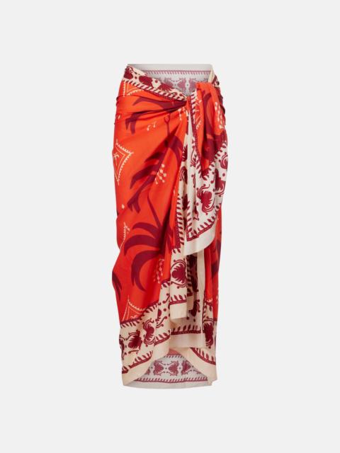 Dance Of printed cotton beach cover-up