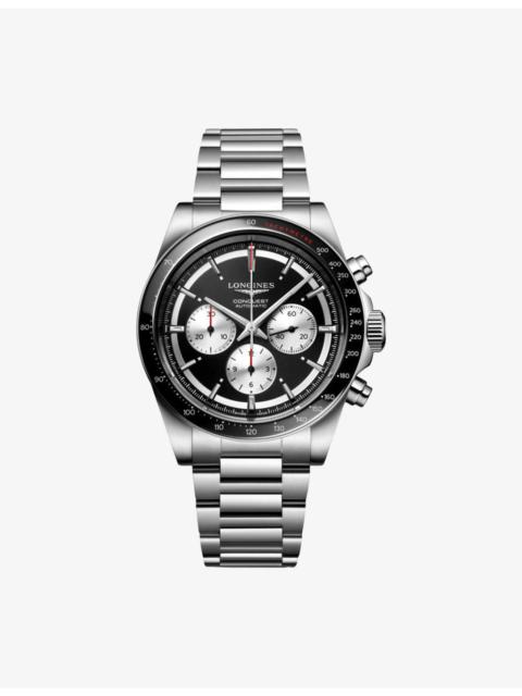 L3.835.4.52.6 Conquest Chronograph Ceramic Bezel Stainless-Steel Automatic Watch