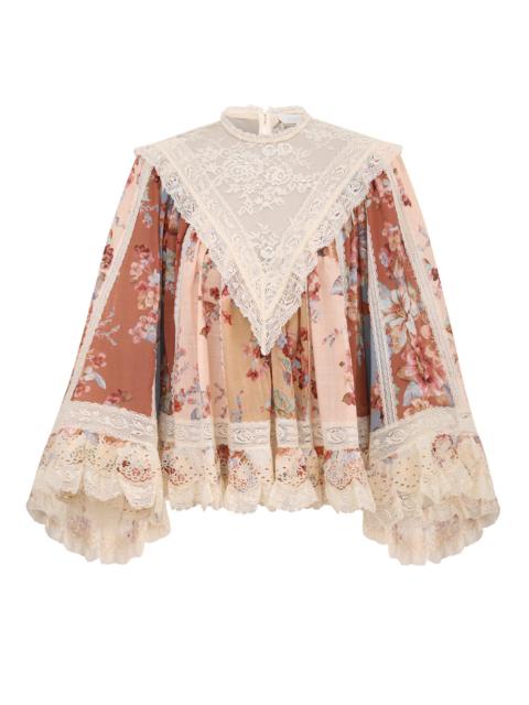 AWAKEN LACE TRIM BLOUSE