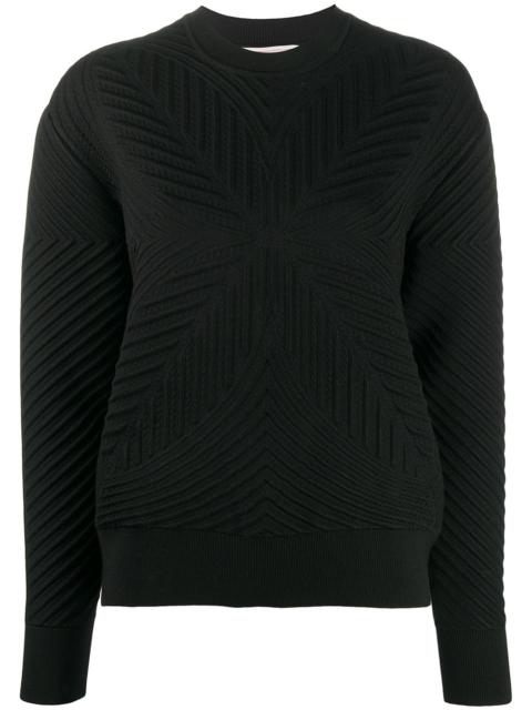 patterned rib-knit jumper