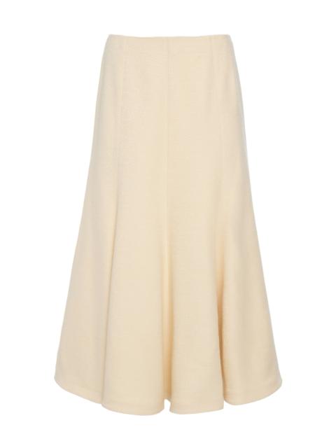 Selma Maxi Skirt in Ivory Silk Tweed