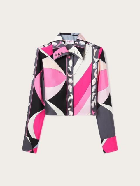 PESCI PRINT CROPPED SILK SHIRT
