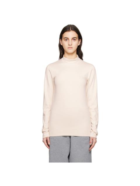 Beige Embroidered Long Sleeve T-Shirt