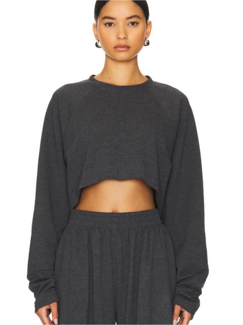 Oversized Raglan Sleeve Cropped Top