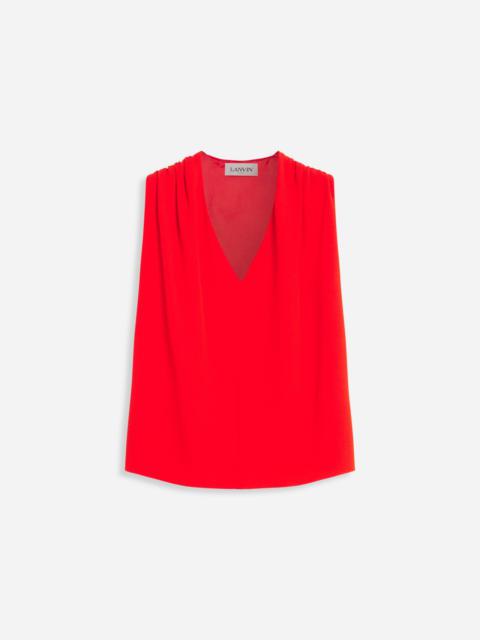 SLEEVLESS V NECK TOP