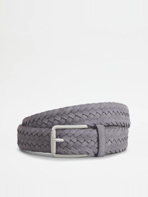 BELT IN SUEDE - GREY