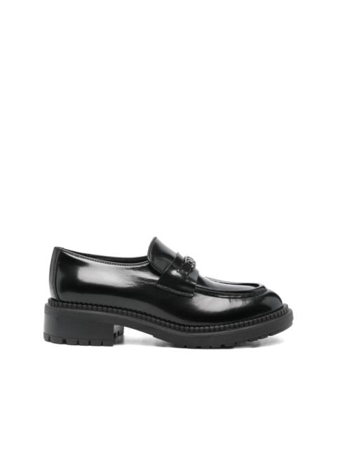 metal detail loafers