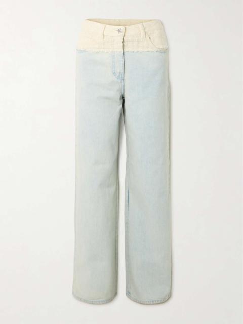Big Mix wool-blend bouclé-trimmed high-rise straight-leg jeans