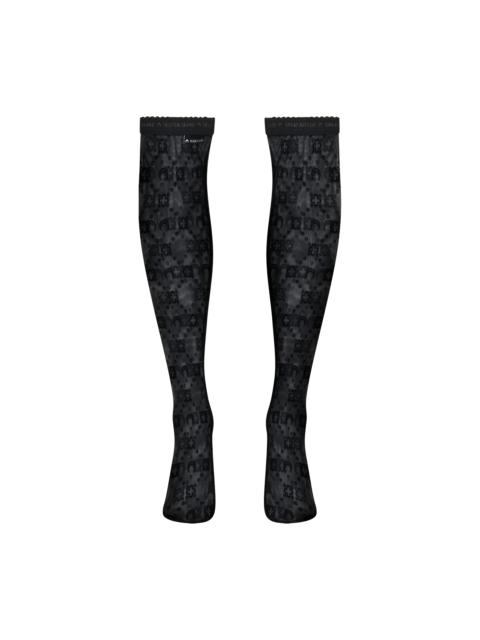 MOONOGRAM MESH FLOCK LONG SOCKS