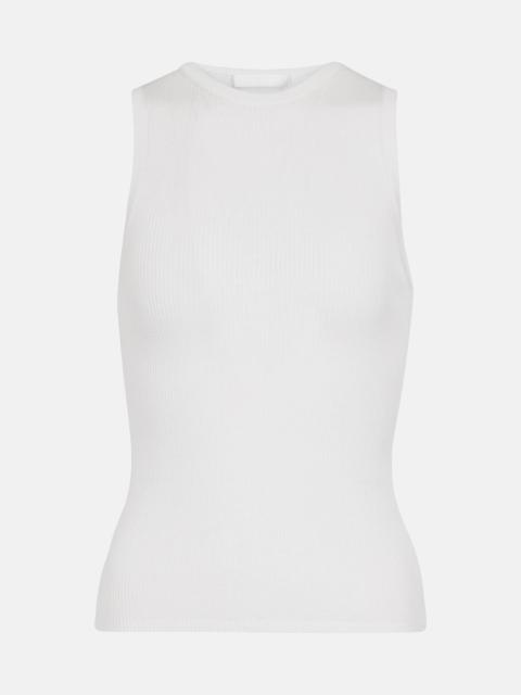 Ribbed-knit cotton tank top