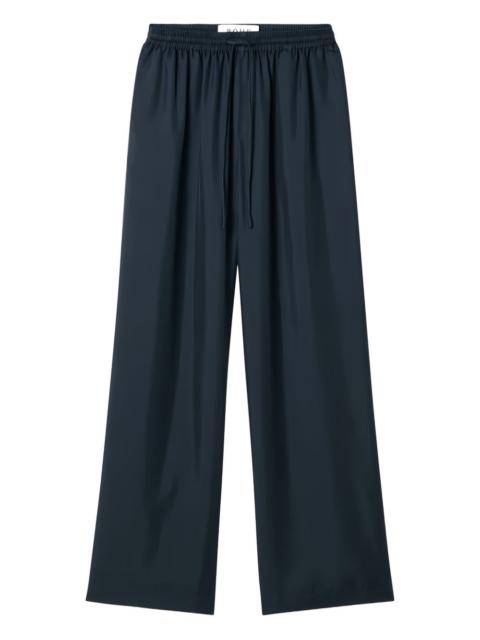 wide-leg silk trousers