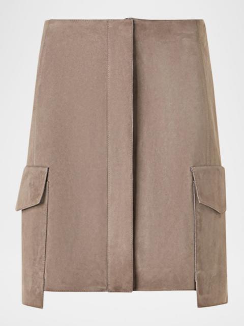 Suede Cargo Pocket Mini Skirt