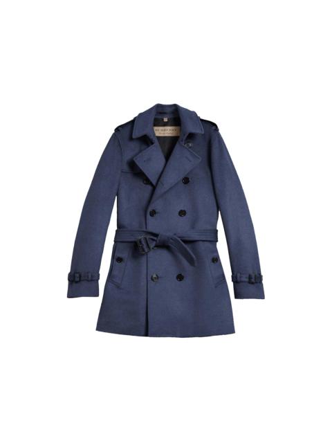 Burberry Wool Cashmere Trench Coat Blue