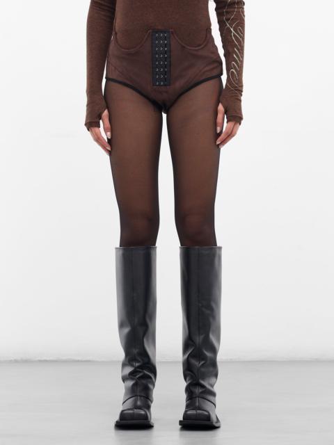 Brown Vegan Suede Micro Shorts