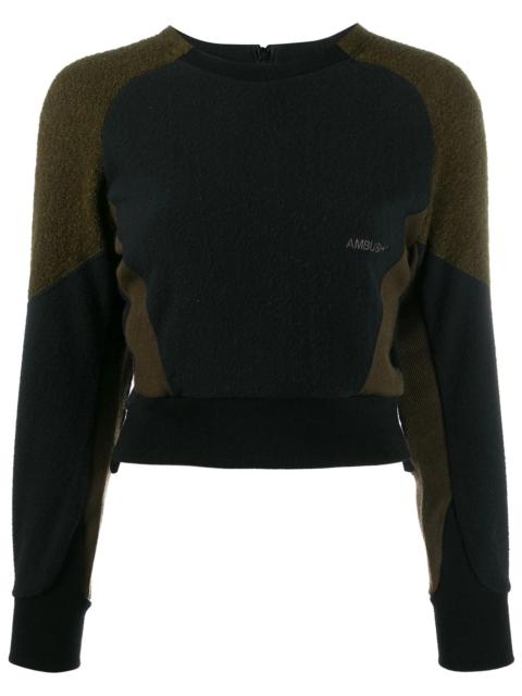 fleece panel sweatshirt