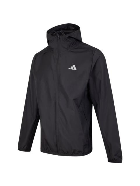 adidas Gym+ Training 3-Stripes Windbreaker Asia Sizing 'Black' IN5838