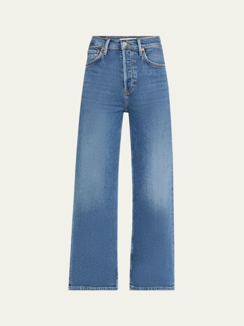High Rise Wide-Leg Cropped Jeans