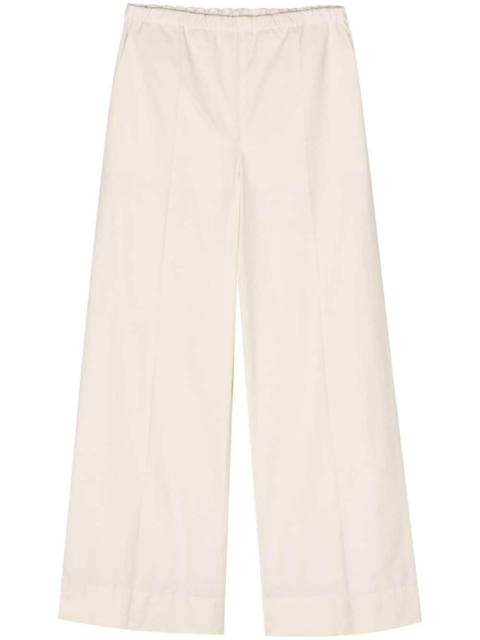 elasticated-waist wide-leg trousers