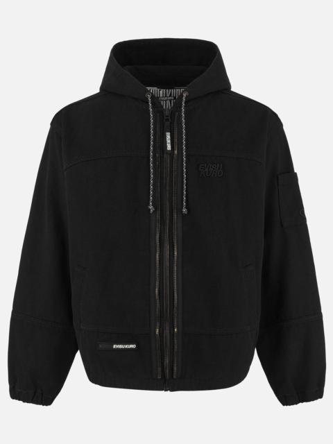 Logo Embroidery Boxy Hooded Jacket