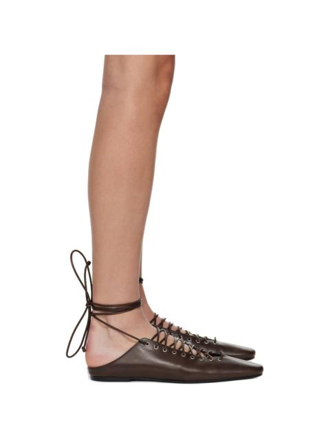 Brown Lace-Up Loafers