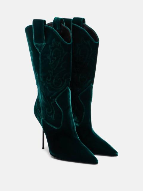 Lidia 105 velvet mid-calf boots