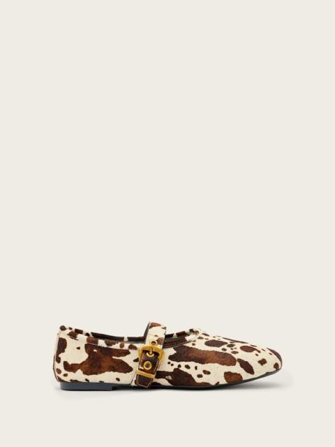 SABINE COWHIDE LEATHER BALLET FLATS