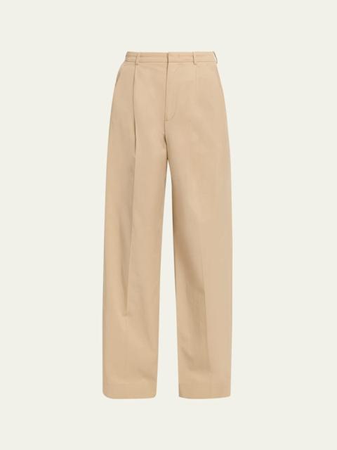 Camille Mid-Rise Cotton-Blend Trousers