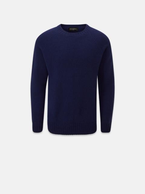 Men's Henley Lambswool Jumper Navy