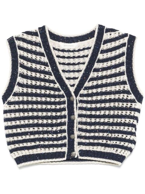striped knit vest