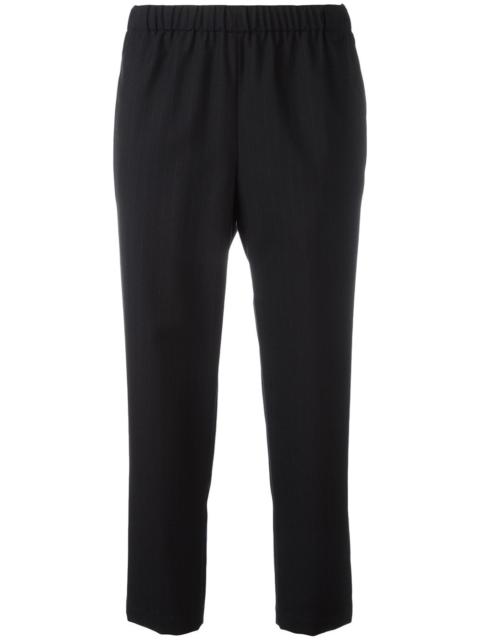 pinstriped cropped trousers