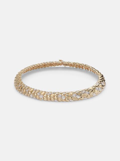 Blossom 14kt gold necklace with diamonds