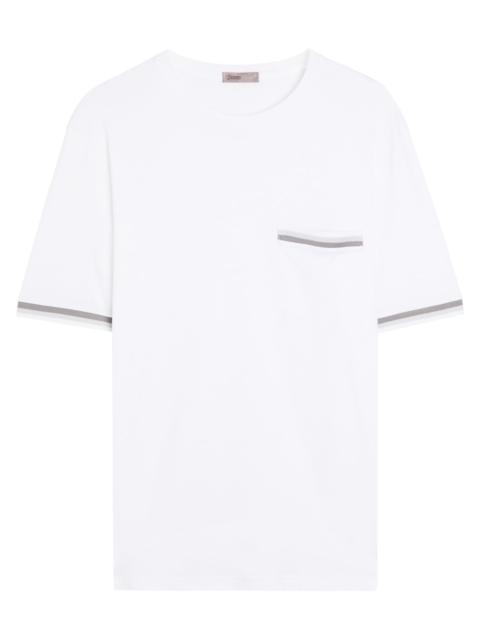 Herno Striped-trim Cotton T-shirt