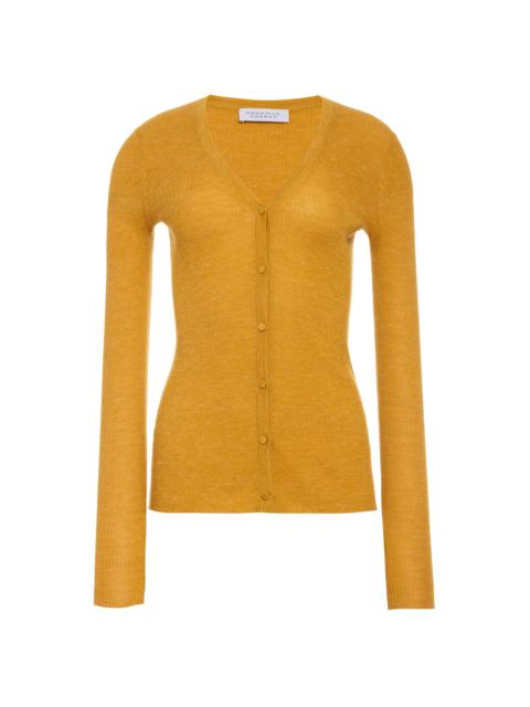 Aiste Knit Cardigan in Golden Birch Cashmere Silk with Hemp