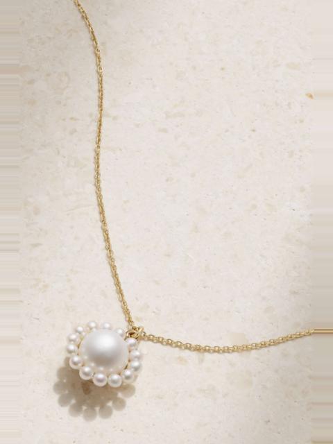 Jeanne Simple 14-karat recycled gold pearl necklace