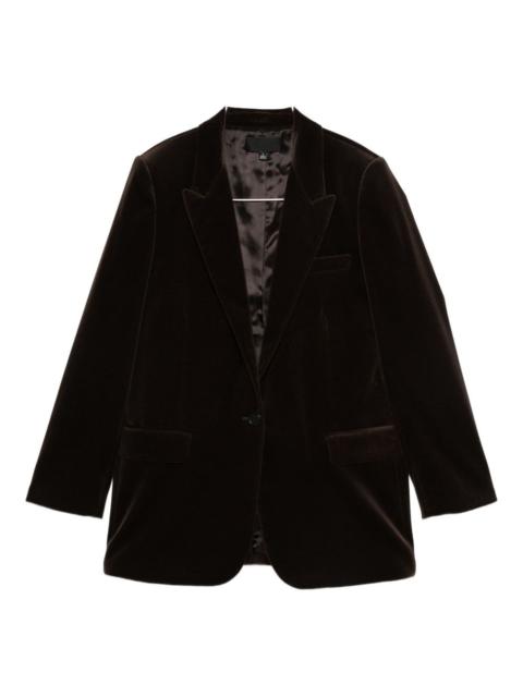 velvet single-breasted blazer