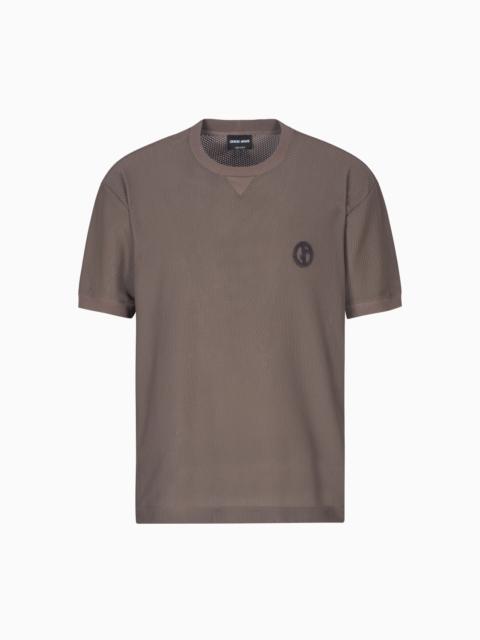 CREW-NECK T-SHIRT IN TECHNICAL WAFFLE FABRIC