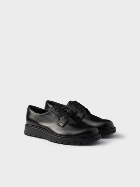 Brushed leather lace-up shoes