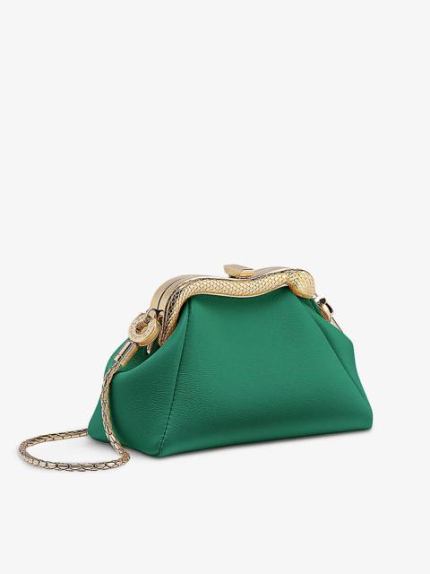 Serpentine leather pouch