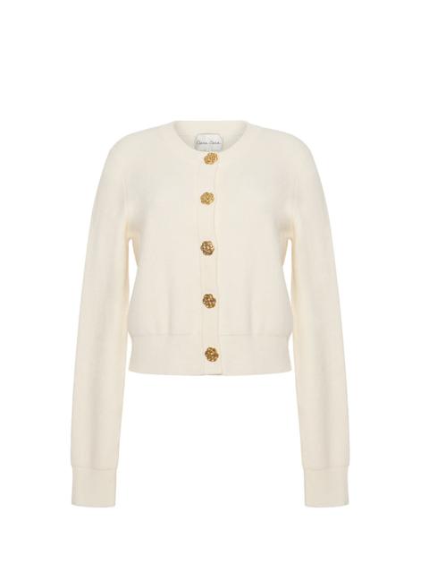 Ellery Cardigan
A Timeless Wardrobe Staple with Elegant Gold Floral Buttons