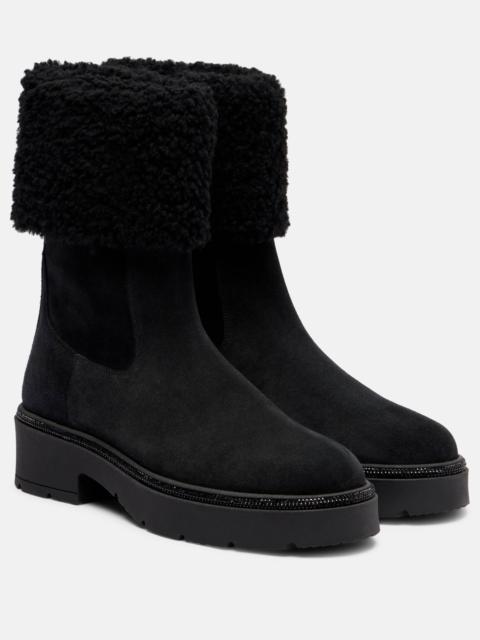 Embellished suede Chelsea boots
