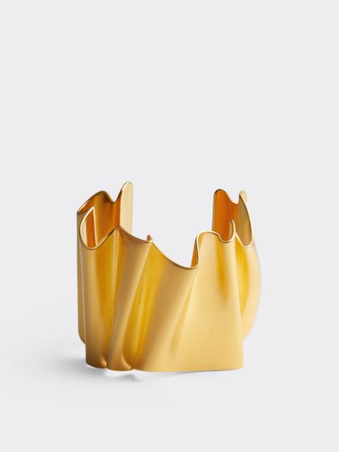 Rigid brass bracelet with satin gold finish