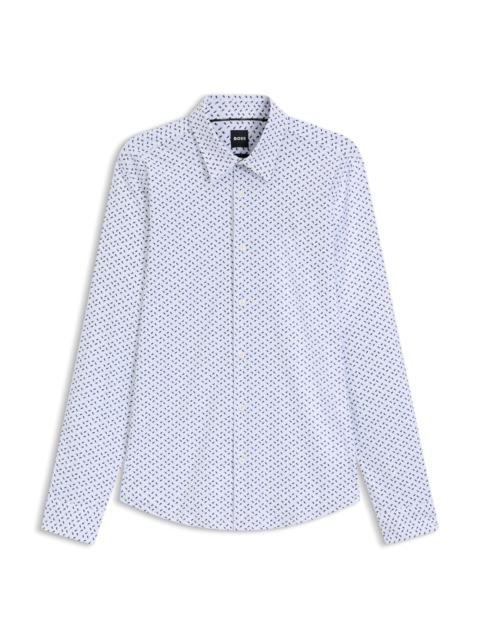 SLIM-FIT SHIRT IN PRINTED PERFORMANCE-STRETCH JERSEY