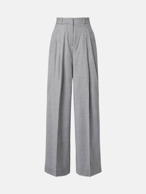 Wool-blend wide-leg pants