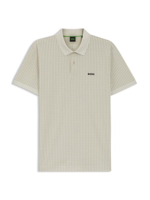 COTTON-PIQUÉ POLO SHIRT WITH ALL-OVER PRINT